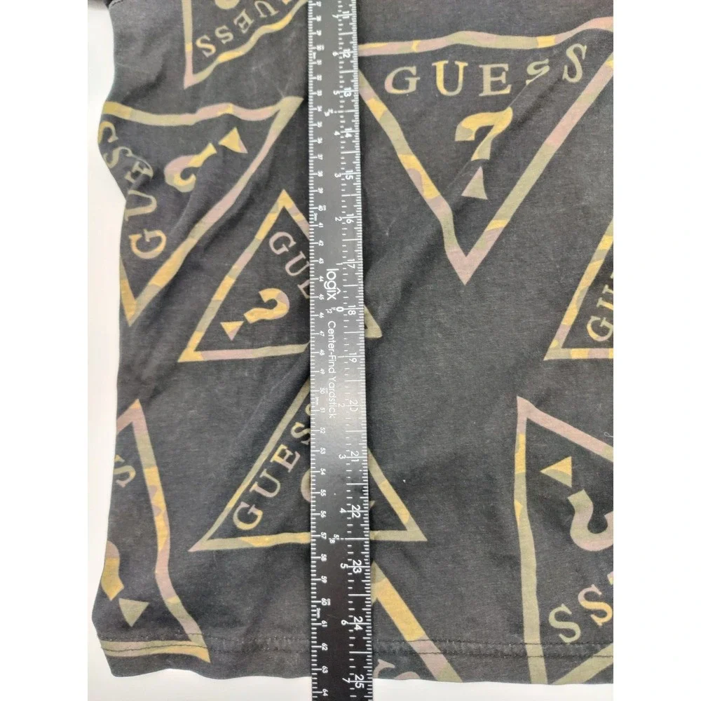 Guess Los Angeles‎ Mens Camo Triangle All Over Logo Print T-Shirt Black Size M - Picture 8 of 8